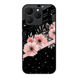 Floral Black Band Realme 15T 5G Glass Back Cover Online