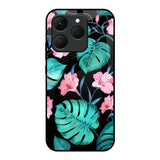 Tropical Leaves & Pink Flowers Realme 15T 5G Glass Back Cover Online