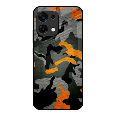 Camouflage Orange Oppo F31 5G Glass Back Cover Online