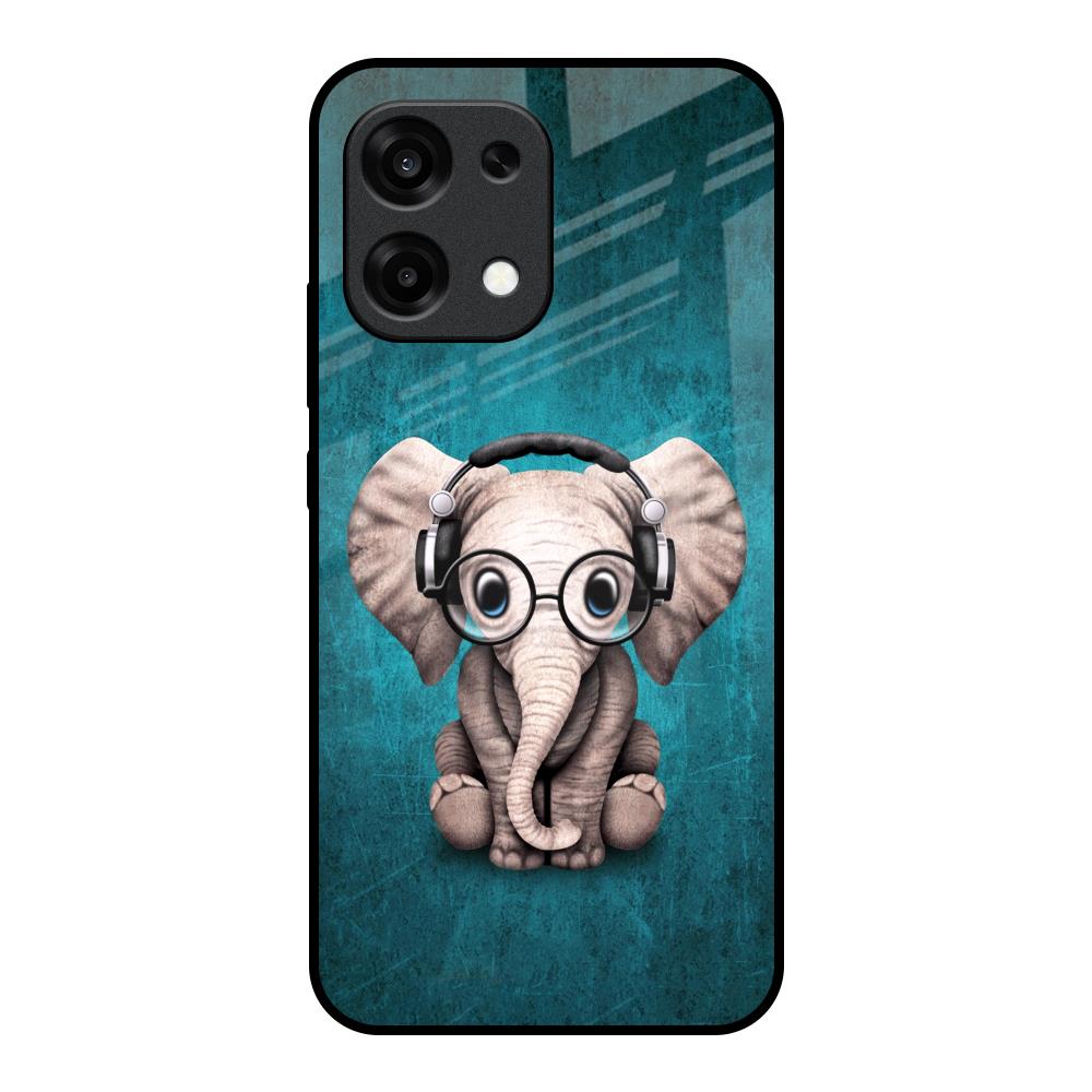 Adorable Baby Elephant Oppo F31 5G Glass Back Cover Online