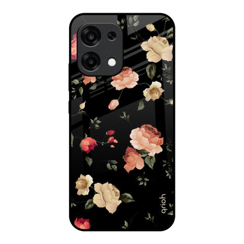 Black Spring Floral Oppo F31 5G Glass Back Cover Online