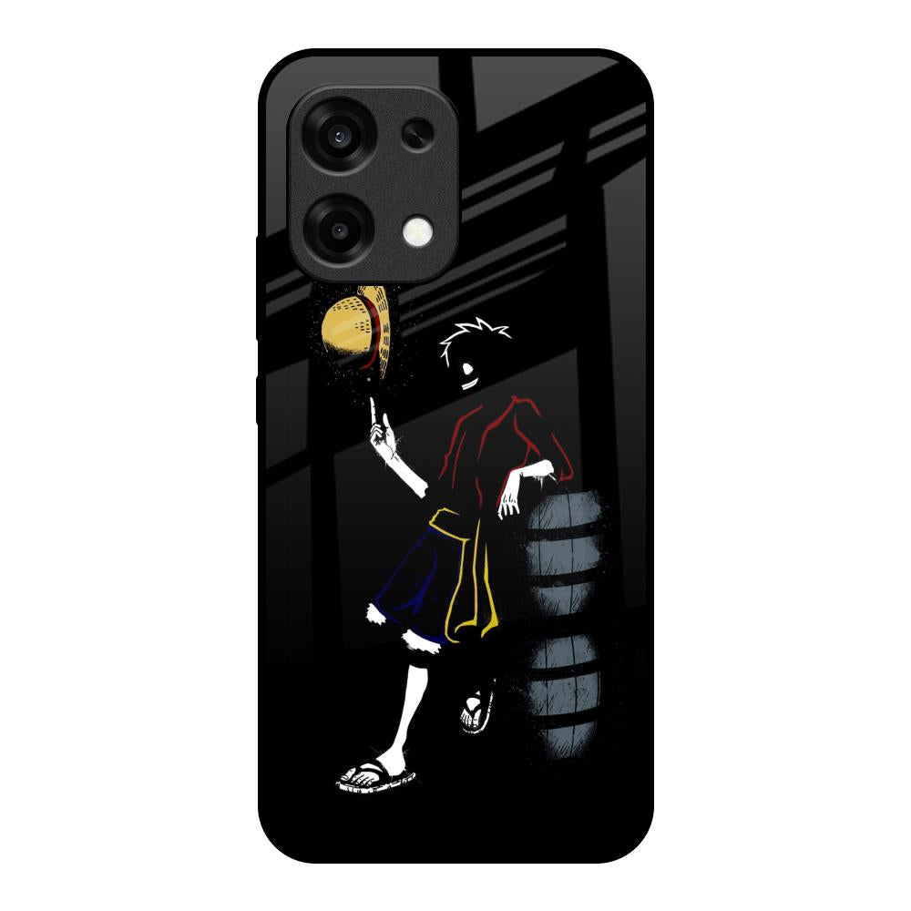 Luffy Line Art Oppo F31 5G Glass Back Cover Online