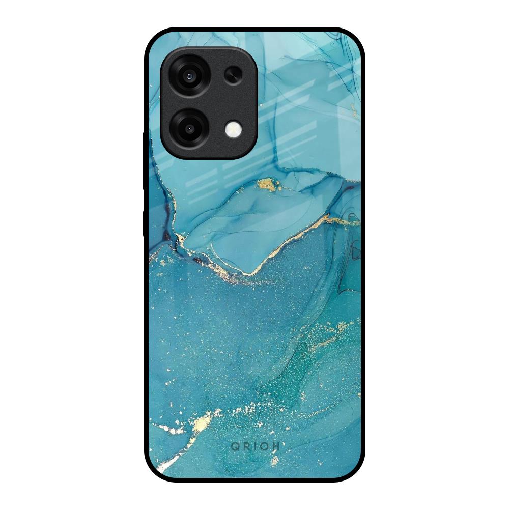 Blue Golden Glitter Oppo F31 5G Glass Back Cover Online