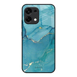 Blue Golden Glitter Oppo F31 5G Glass Back Cover Online