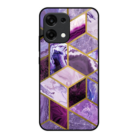 Purple Rhombus Marble Oppo F31 5G Glass Back Cover Online