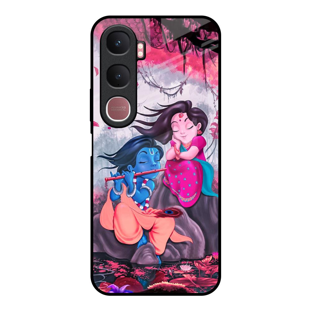 Radha Krishna Art Vivo Y31 5G Glass Back Cover Online