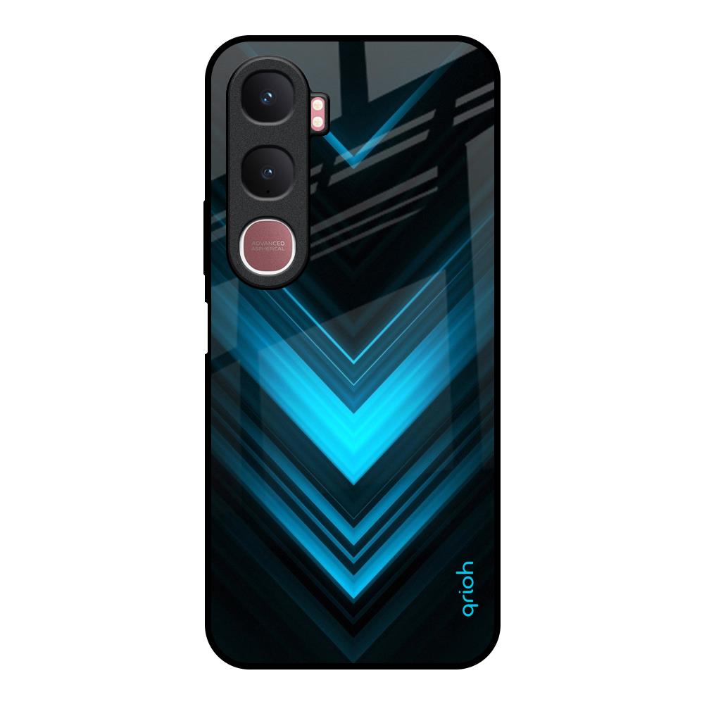 Vertical Blue Arrow Vivo Y31 5G Glass Back Cover Online