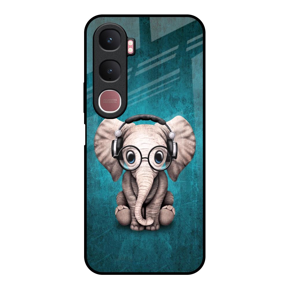 Adorable Baby Elephant Vivo Y31 5G Glass Back Cover Online