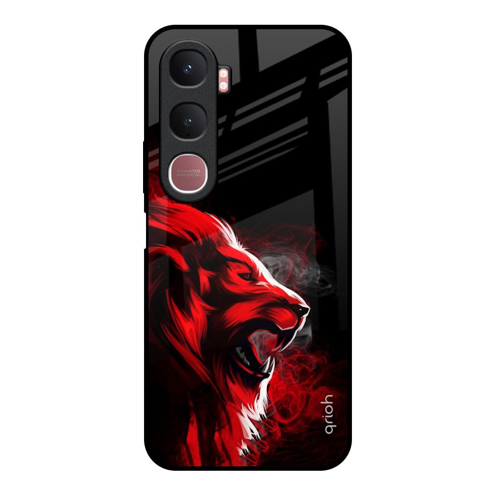Red Angry Lion Vivo Y31 5G Glass Back Cover Online