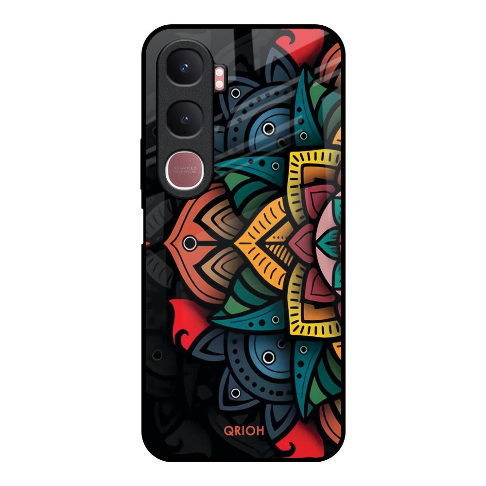 Retro Gorgeous Flower Vivo Y31 5G Glass Back Cover Online