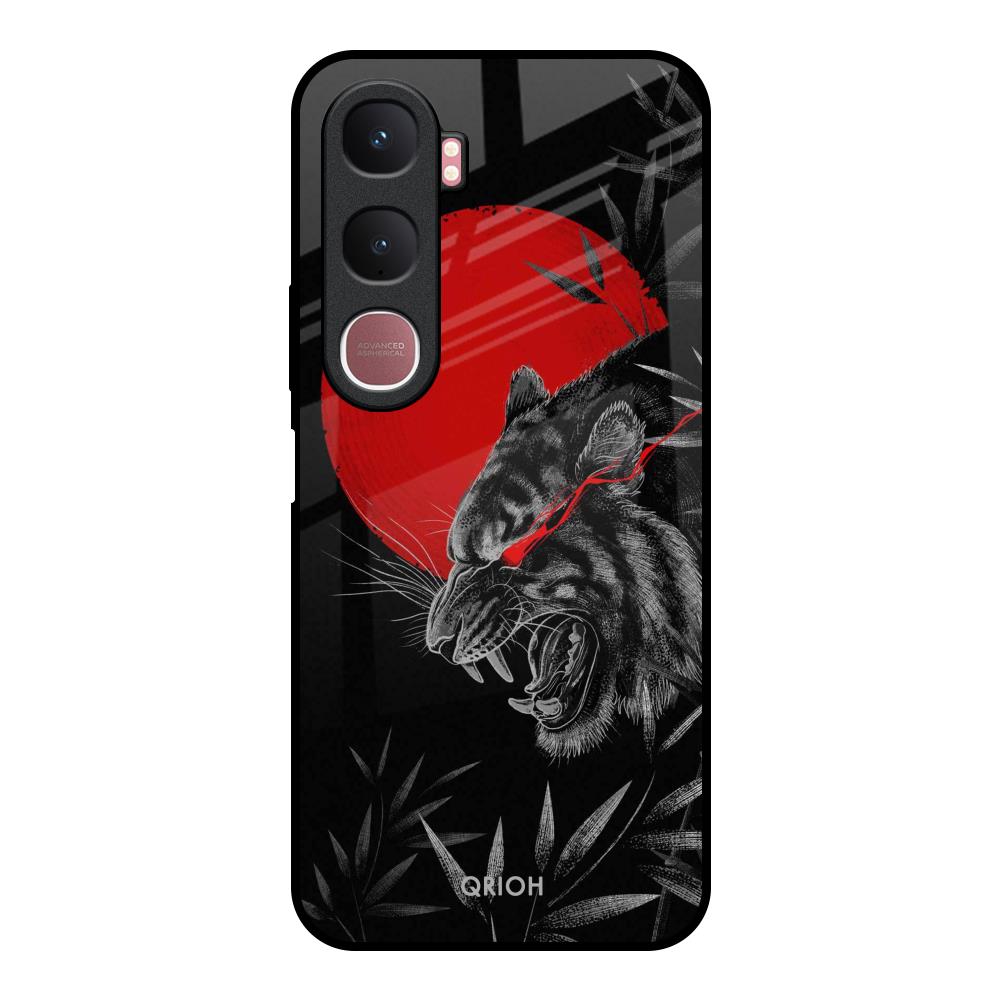 Red Moon Tiger Vivo Y31 5G Glass Back Cover Online