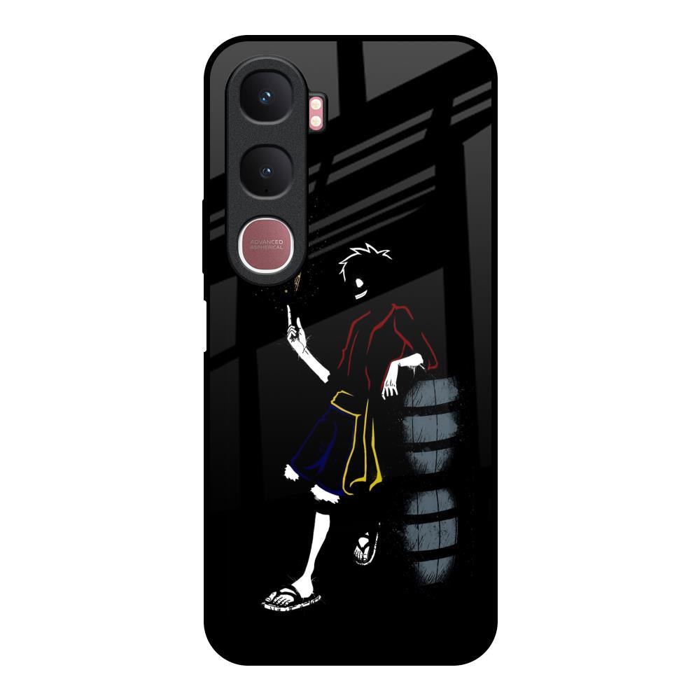 Luffy Line Art Vivo Y31 5G Glass Back Cover Online