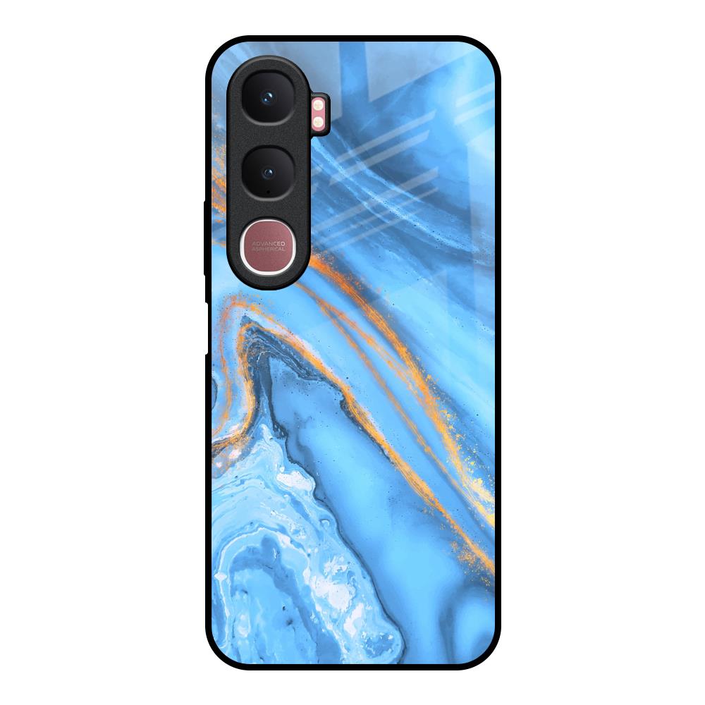Vibrant Blue Marble Vivo Y31 5G Glass Back Cover Online