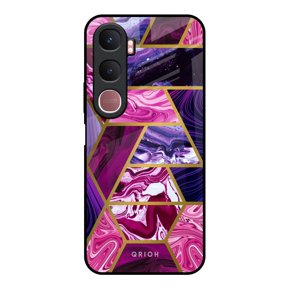 Electroplated Geometric Marble Vivo Y31 5G Glass Back Cover Online