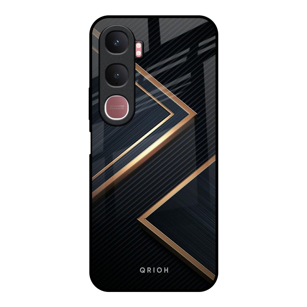 Sleek Golden & Navy Vivo Y31 5G Glass Back Cover Online