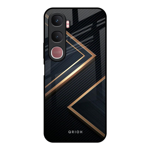 Sleek Golden & Navy Vivo Y31 5G Glass Back Cover Online