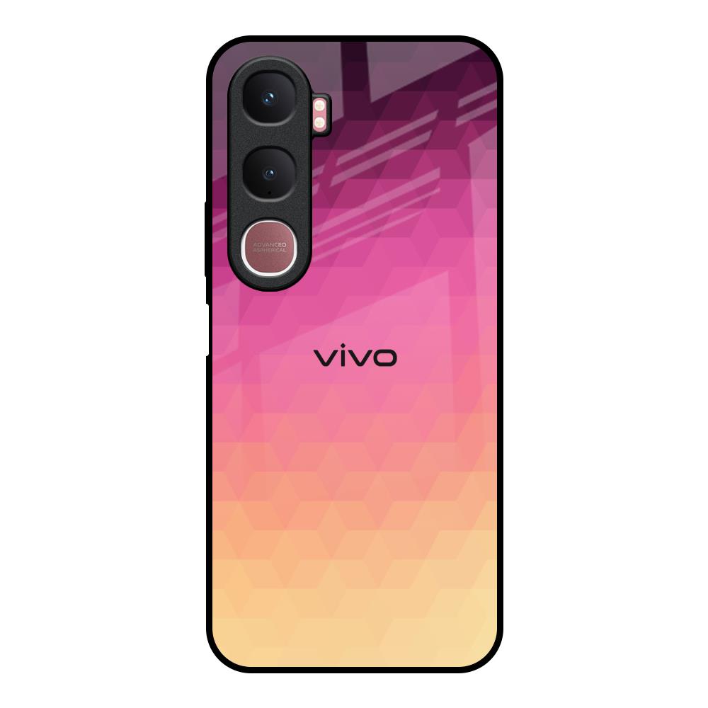 Geometric Pink Diamond Vivo Y31 5G Glass Back Cover Online