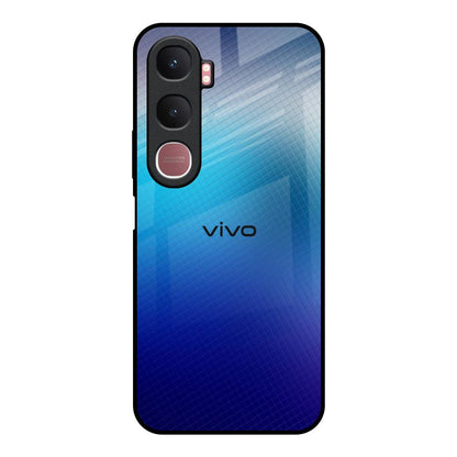 Blue Rhombus Pattern Vivo Y31 5G Glass Back Cover Online