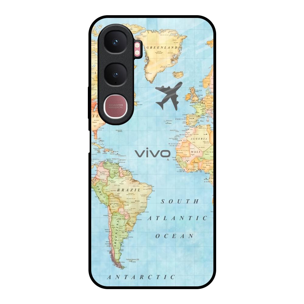 Fly Around The World Vivo Y31 5G Glass Back Cover Online