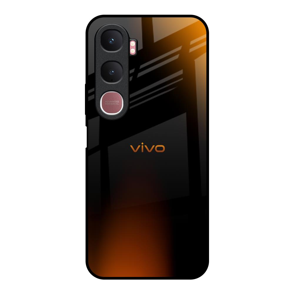 Orange Black Fusion Vivo Y31 5G Glass Back Cover Online