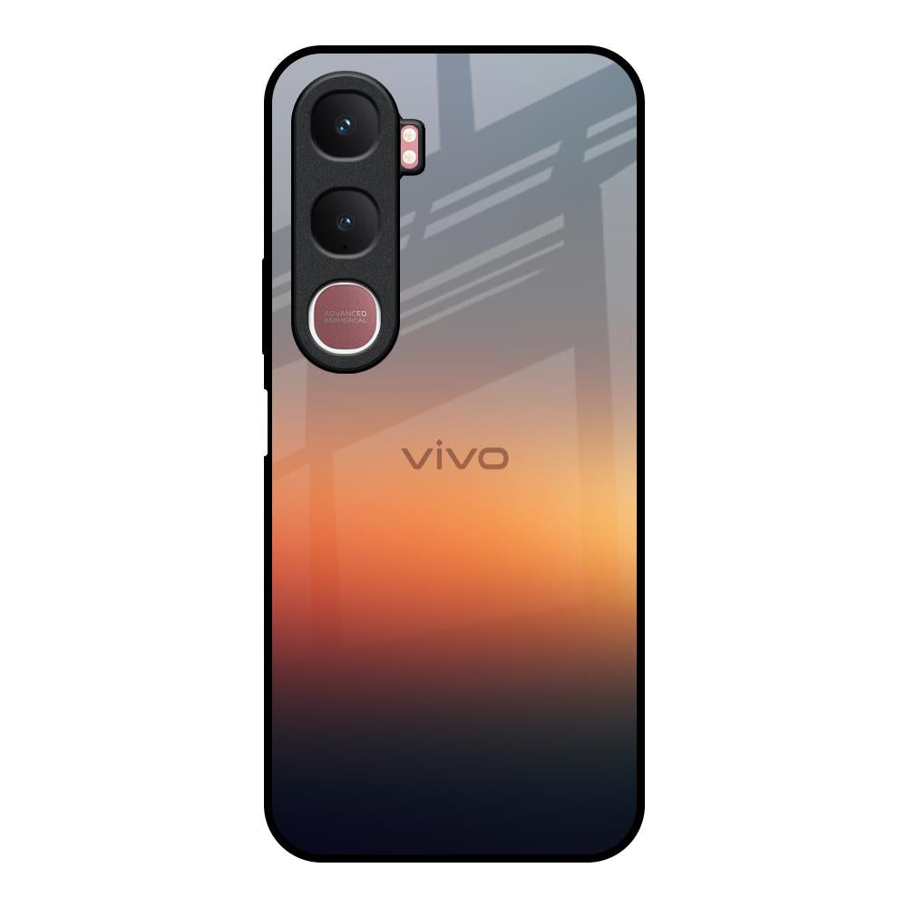 Aesthetic Orange Vivo Y31 5G Glass Back Cover Online