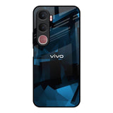 Polygonal Blue Box Vivo Y31 5G Glass Back Cover Online