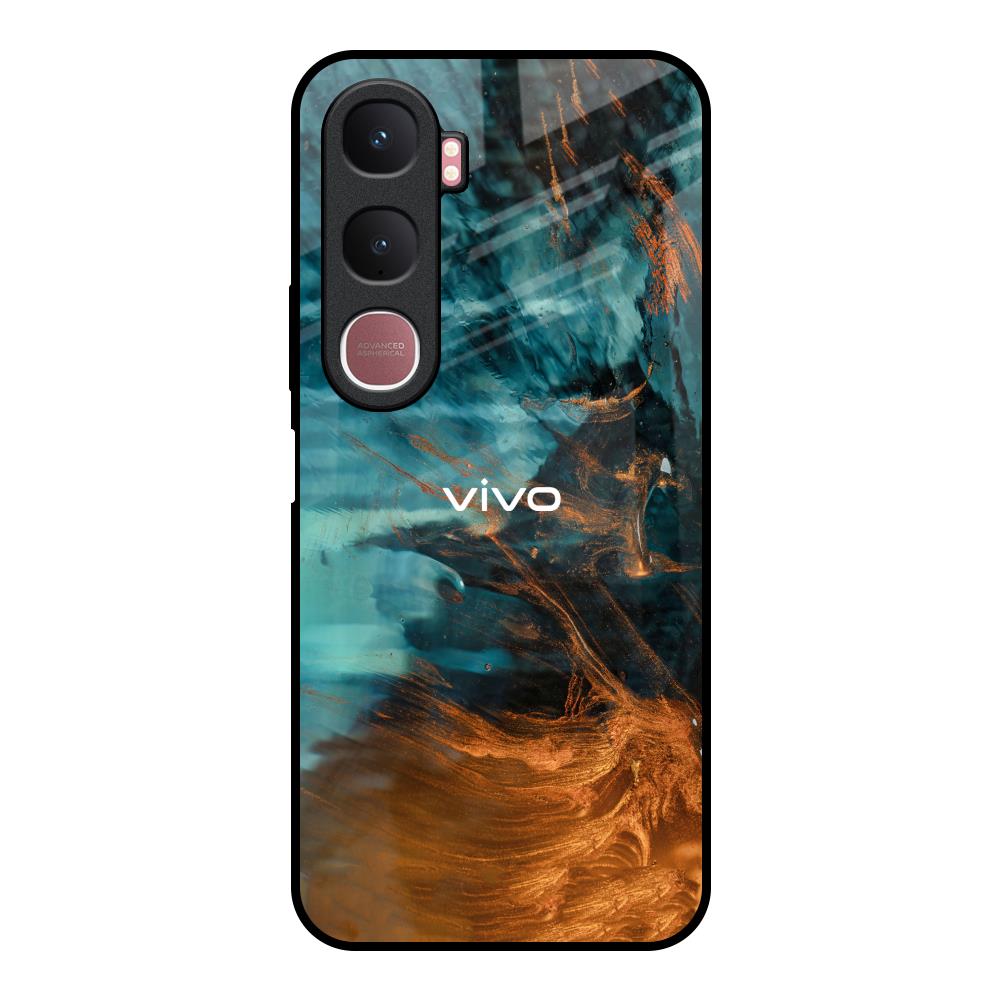 Golden Splash Vivo Y31 5G Glass Back Cover Online