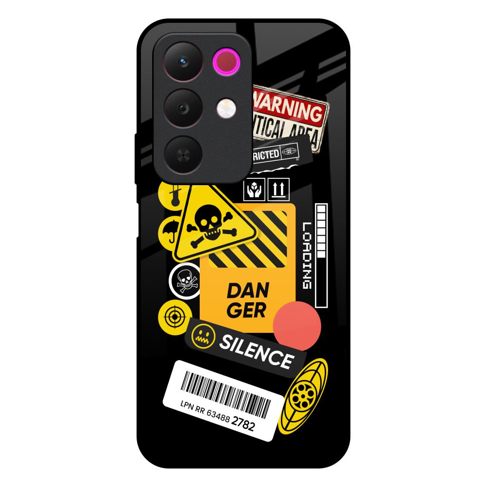 Danger Signs Realme 15x 5G Glass Back Cover Online