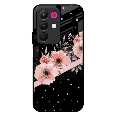 Floral Black Band Realme 15x 5G Glass Back Cover Online