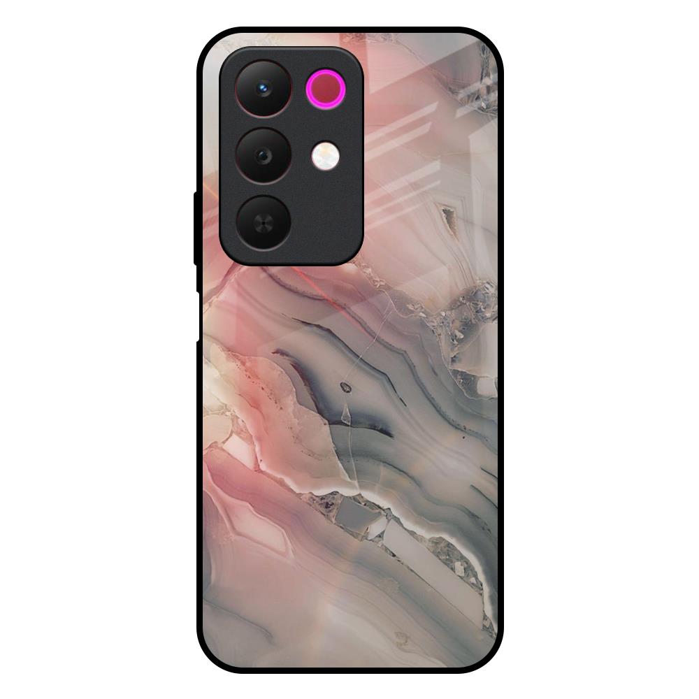Pink And Grey Marble Realme 15x 5G Glass Back Cover Online