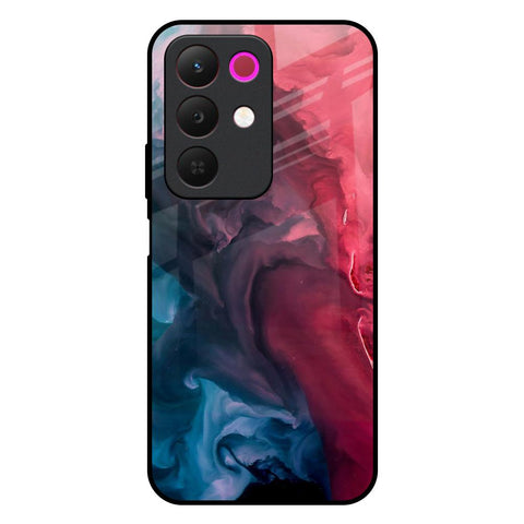 Blue & Red Smoke Realme 15x 5G Glass Back Cover Online