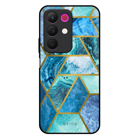 Turquoise Geometrical Marble Realme 15x 5G Glass Back Cover Online
