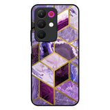 Purple Rhombus Marble Realme 15x 5G Glass Back Cover Online