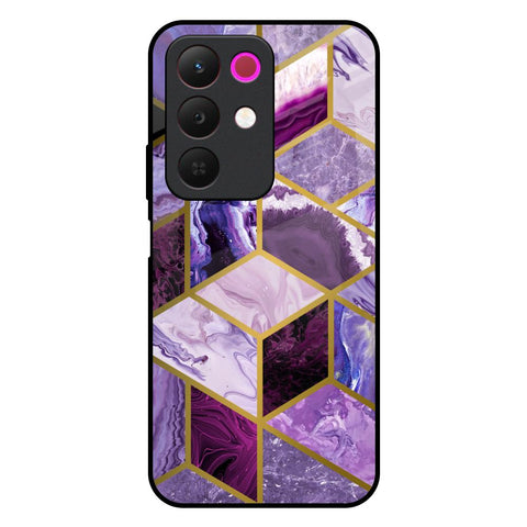 Purple Rhombus Marble Realme 15x 5G Glass Back Cover Online