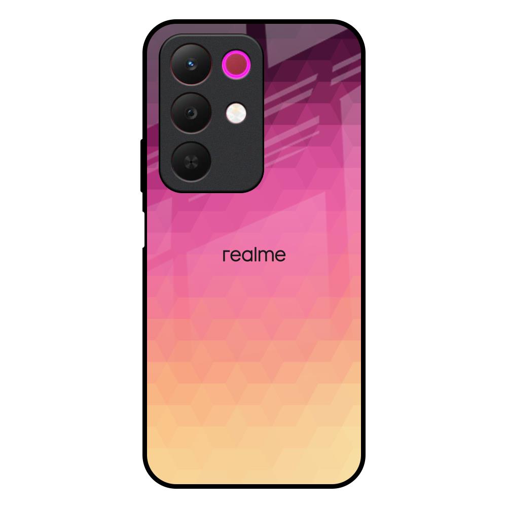 Geometric Pink Diamond Realme 15x 5G Glass Back Cover Online