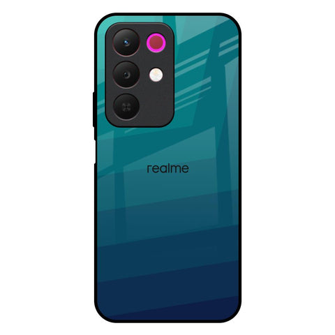 Green Triangle Pattern Realme 15x 5G Glass Back Cover Online