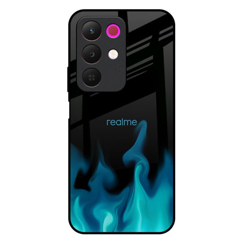 Teal Flames Realme 15x 5G Glass Back Cover Online