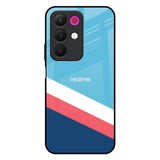 Pink & White Stripes Realme 15x 5G Glass Back Cover Online