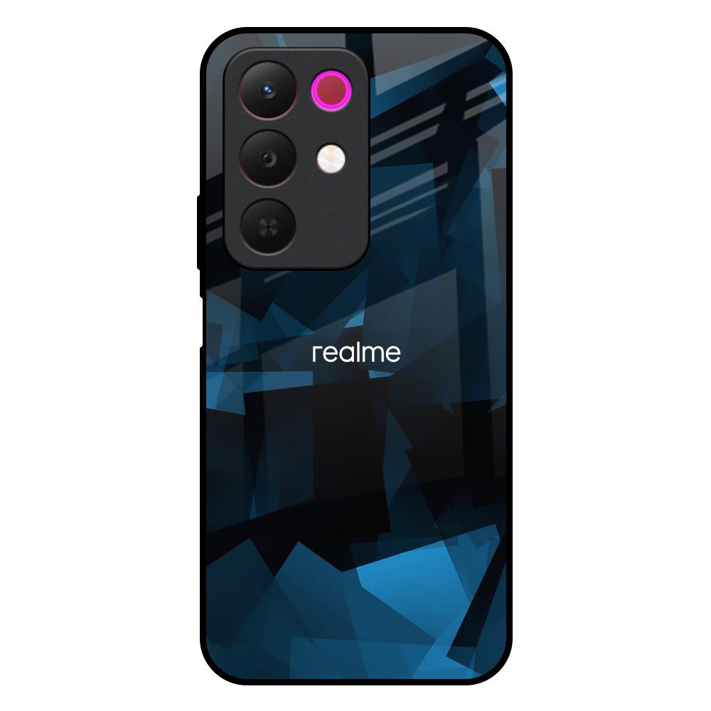 Polygonal Blue Box Realme 15x 5G Glass Back Cover Online