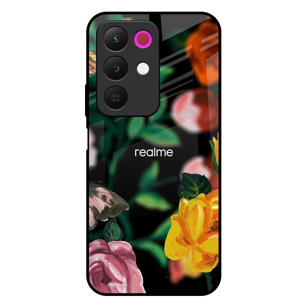 Flowers & Butterfly Realme 15x 5G Glass Back Cover Online