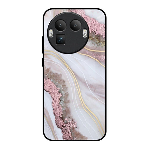 Pink & Gold Gllitter Marble Realme GT8 Pro 5G Glass Back Cover Online