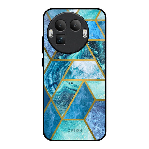 Turquoise Geometrical Marble Realme GT8 Pro 5G Glass Back Cover Online