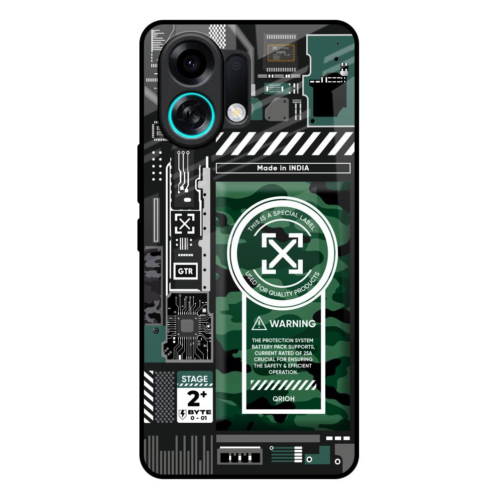 Green Camo Circuit Oppo K13 Turbo 5G Glass Back Cover Online