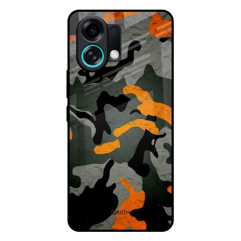 Camouflage Orange Oppo K13 Turbo 5G Glass Back Cover Online