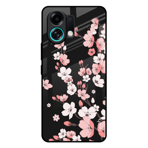 Black Cherry Blossom Oppo K13 Turbo 5G Glass Back Cover Online