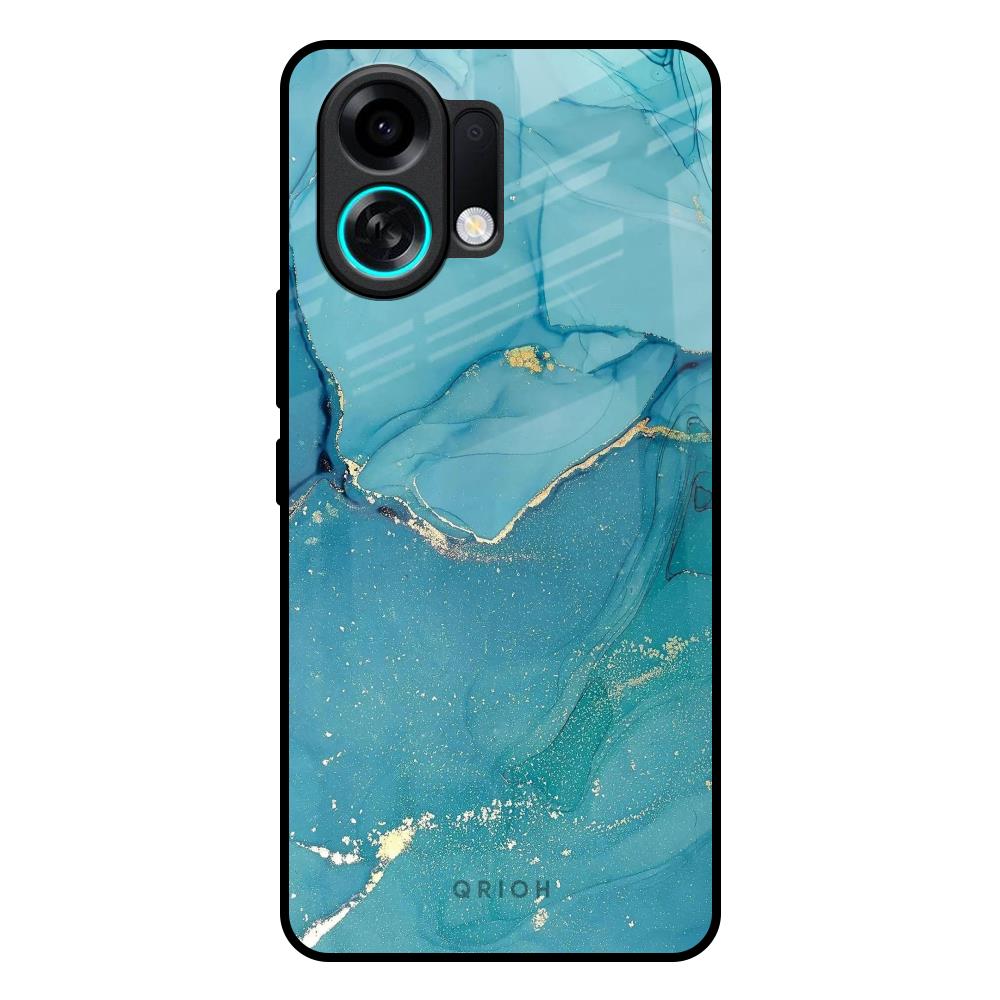 Blue Golden Glitter Oppo K13 Turbo 5G Glass Back Cover Online