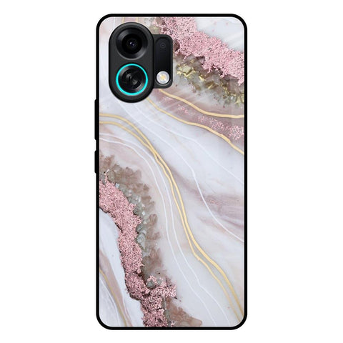 Pink & Gold Gllitter Marble Oppo K13 Turbo 5G Glass Back Cover Online