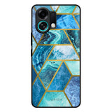 Turquoise Geometrical Marble Oppo K13 Turbo 5G Glass Back Cover Online