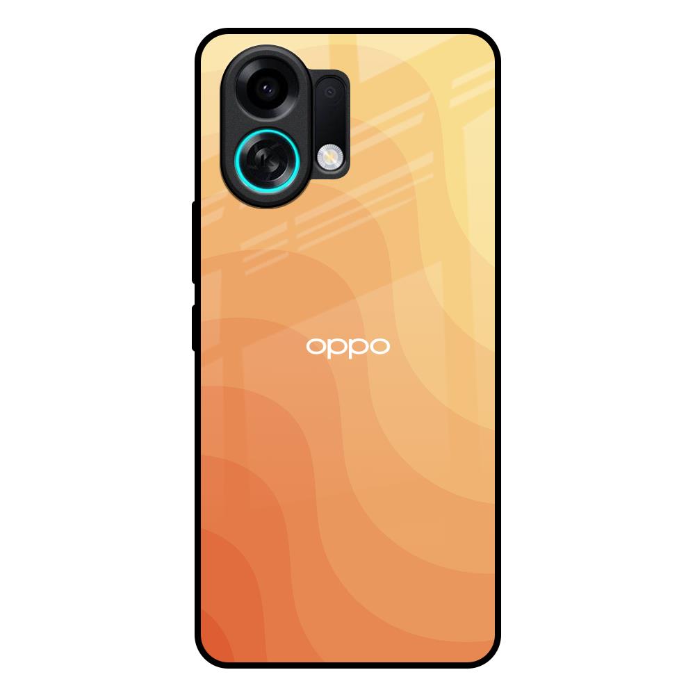 Orange Curve Pattern Oppo K13 Turbo 5G Glass Back Cover Online