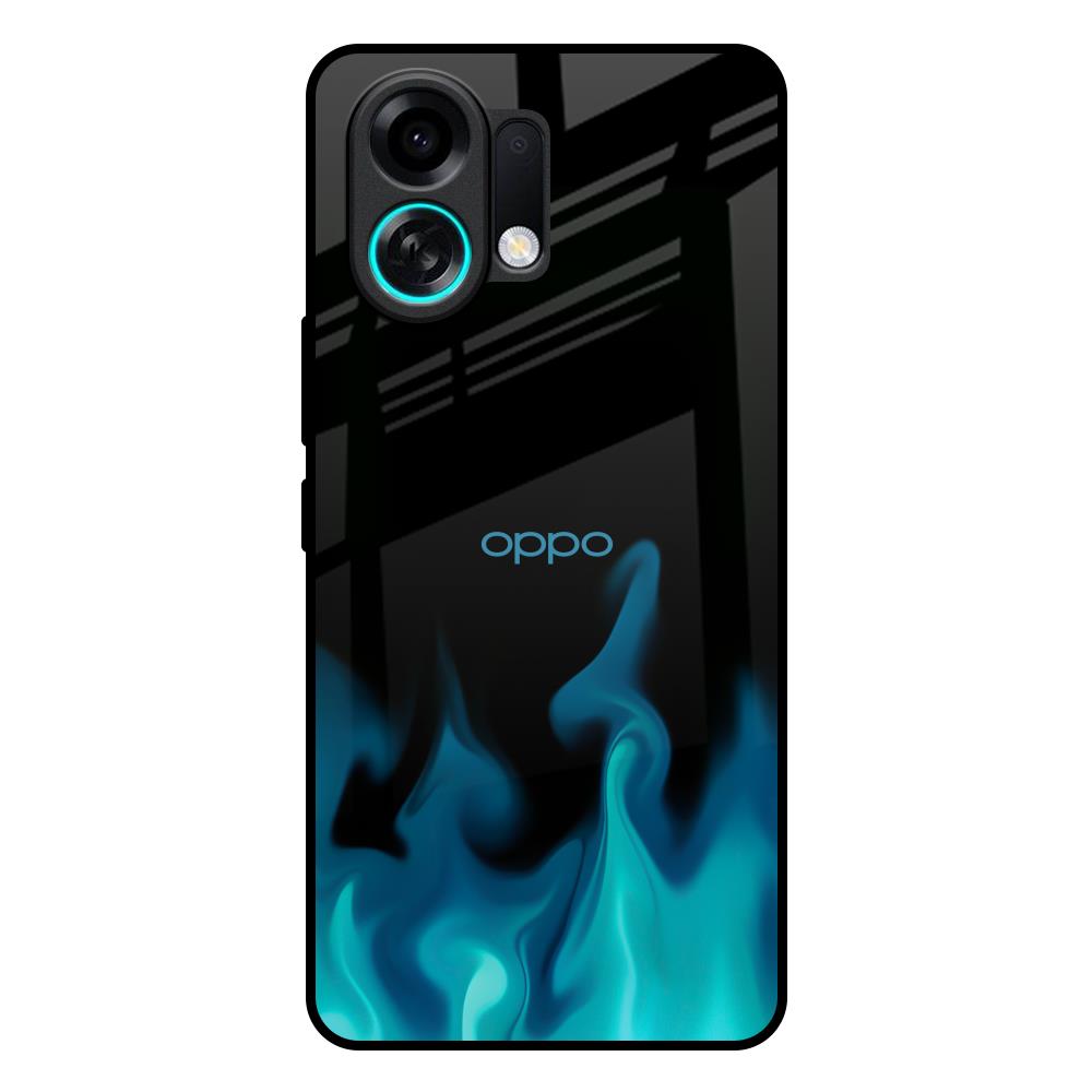 Teal Flames Oppo K13 Turbo 5G Glass Back Cover Online